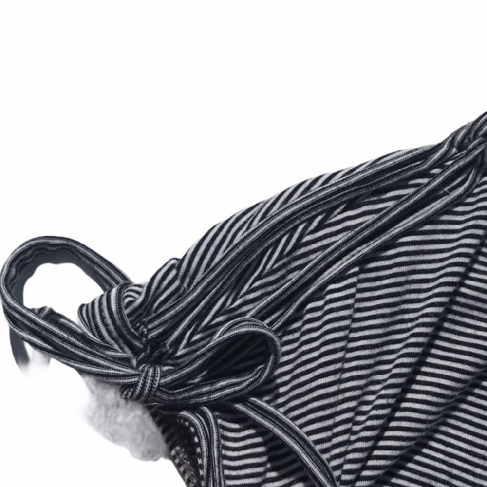 Max Studio Striped Short Sleeve Tie Details Shirt - Picture 6 of 6